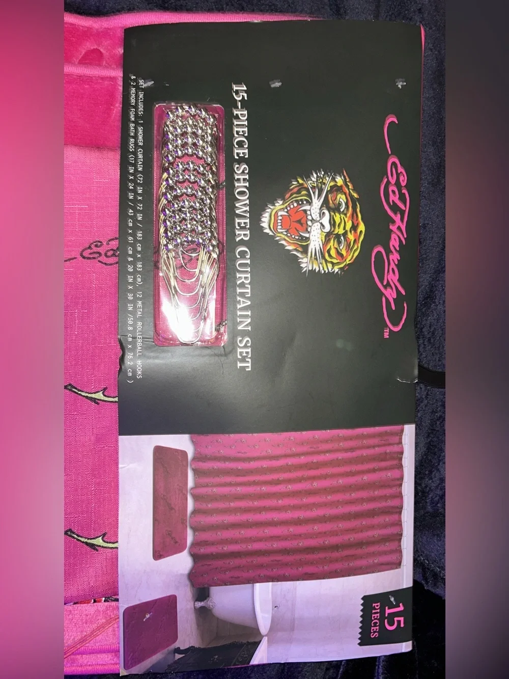 Ed Hardy Pink Rose-Print Umbrella